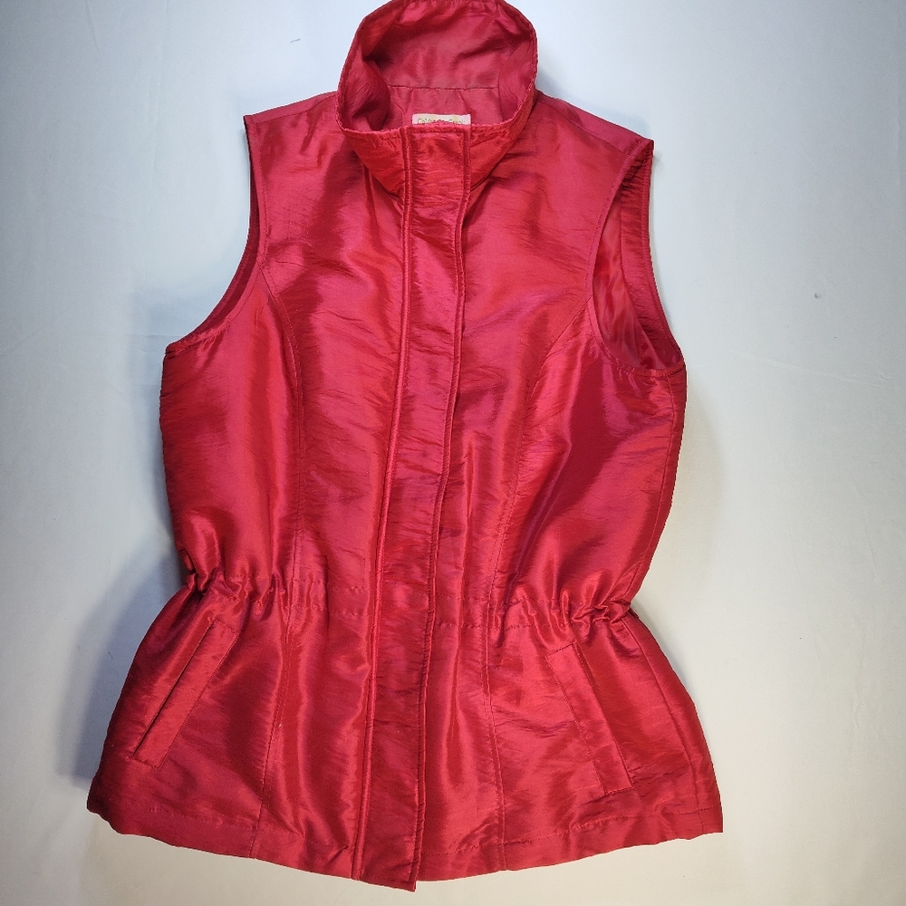 Coldwater Creek Women's Dark Red Puffer Vest, High Collar,  Size Medium